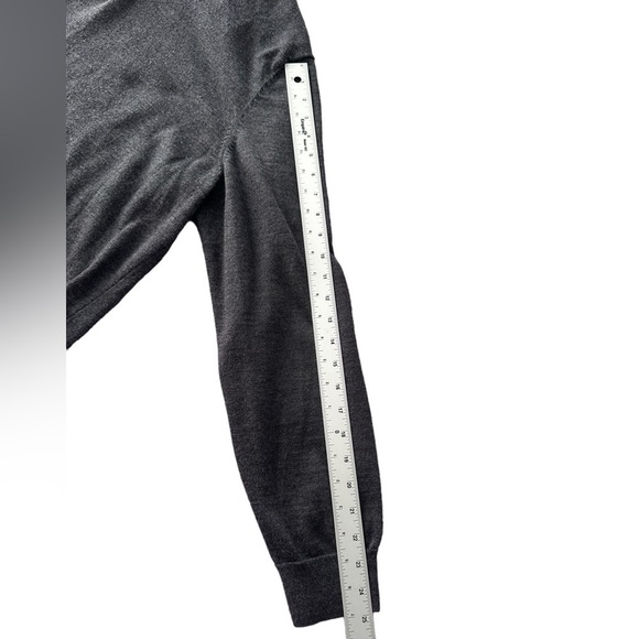 Joseph Abboud 2x quarter-zip gray merino wool blend long sleeve sweater - Picture 8 of 10